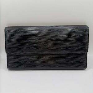 Louis Vuitton Black Epi Long International Wallet